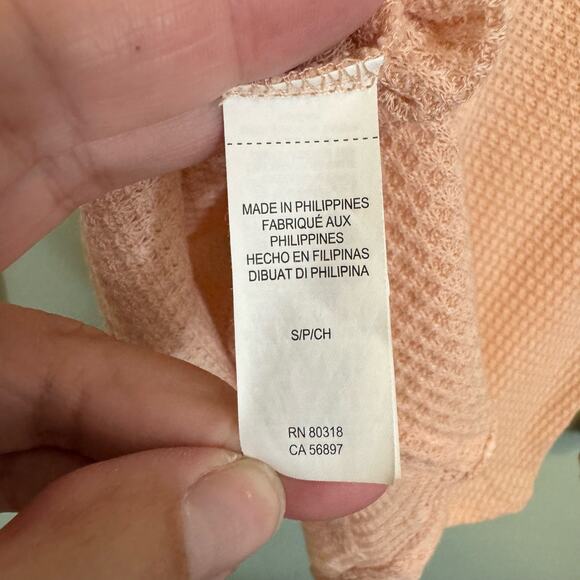 Lucky Brand Top Womens Small Pink Ginny Lace Thermal Long Sleeve Pullover Pink - Picture 8 of 8